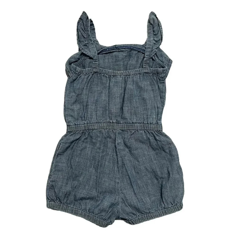 Baby Gap 2Y Chambray Ruffle Bubble Romper